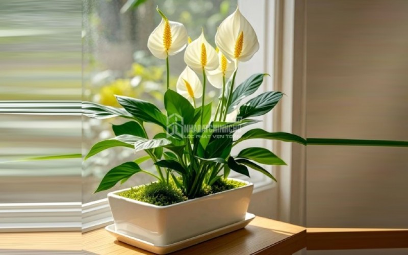 Lan Ý Cây lọc không khí mang ý nghĩa may mắn và cân bằng phong thủy