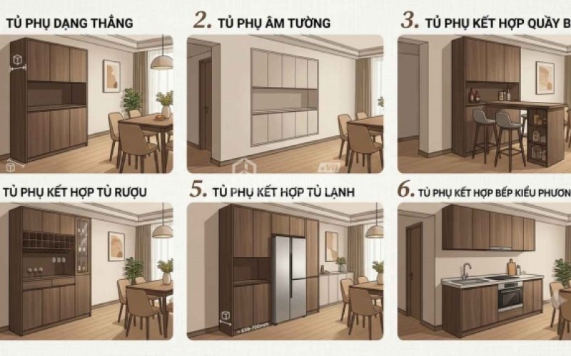 6 thiết kế tủ phụ giúp phòng ăn gọn đẹp, tối ưu không gian