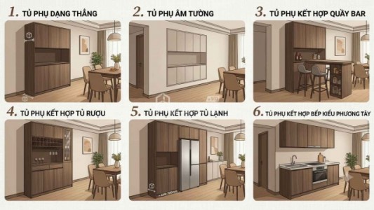 6 thiết kế tủ phụ giúp phòng ăn gọn đẹp, tối ưu không gian