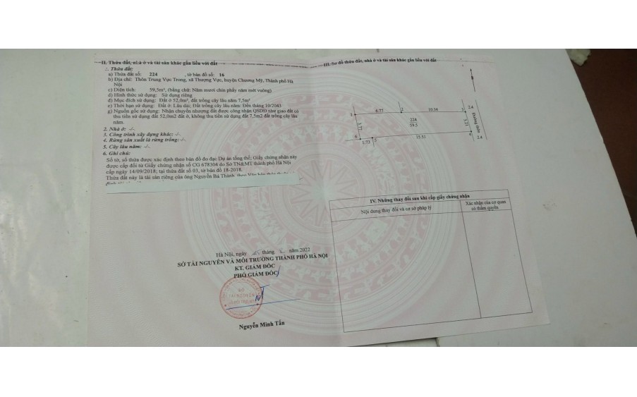 Sót lại 59.5m2, giá chưa đến 600tr, tại xã Thượng Vực, Chương Mỹ, Hà Nội, ô tô thông