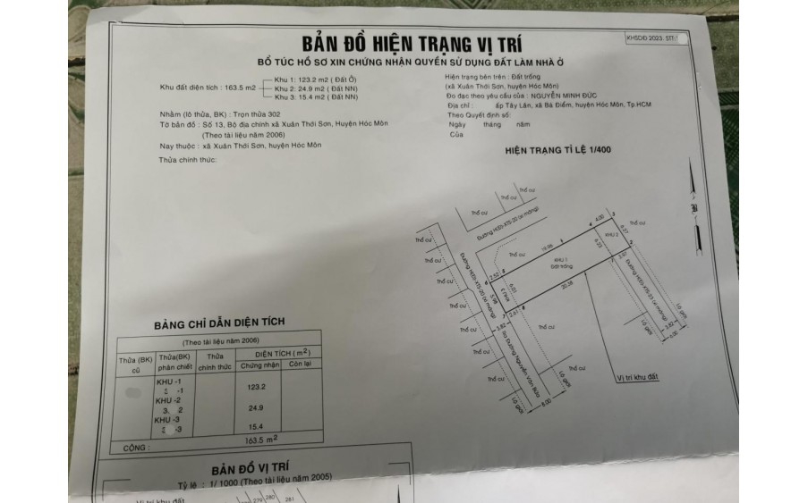 Bán đất Nguyễn Văn Bứa HM, 164m2, nở hậu, N6m, Đường 3m giá chỉ 3.x tỷ