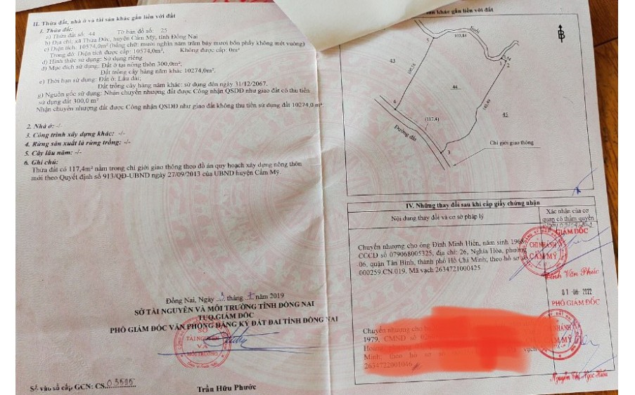 Đất siêu dẹp,giá cục tốt, 600 thổ cư, đường ô tô tại Cẩm Mỹ Đồng Nai. Mua ngay bao lãi