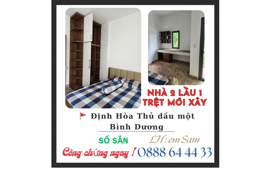 NHÀ MỚI XÂY 2 LẦU 1 TRỆT ĐỊNH HOÀ BÌNH DƯƠNG GẦN BV 1500 GIƯỜNG Khu Đông dân cư