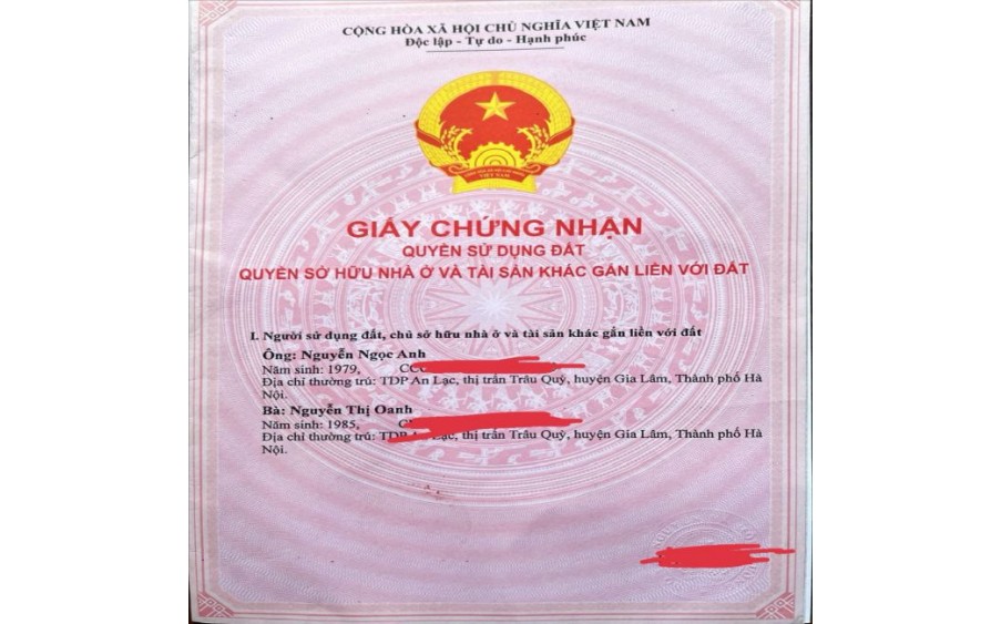 Bán đất Địa chỉ: Trâu Quỳ - Gia Lâm