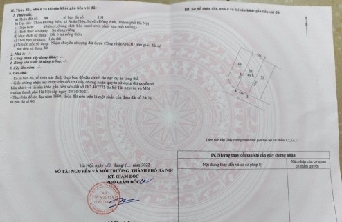 Chính chủ gửi bán mảnh đất  thôn đường Yên xã Xuân Nộn Đông Anh Hà Nội