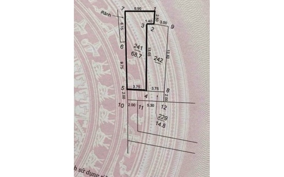 Bán đất thôn Đoài, Nam Hồng, Đông Anh, Hà Nội, full thổ cư, DT 68m, giá 1,95 tỷ.