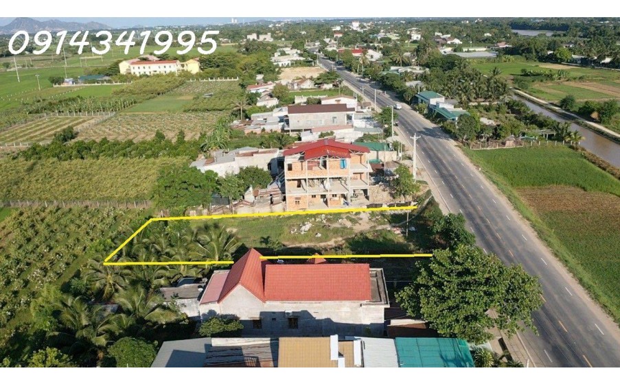 Nút giao cao tốc Cam Lâm Vĩnh Hảo. Mặt QL27A, 20x50m sân bay Thành Sơn 5km