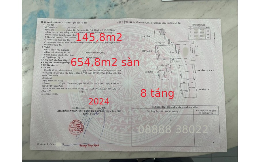 Bán gấp ngôi nhà mặt tiền, đường lớn, phường Tân Quý, Quận Tân Phú.