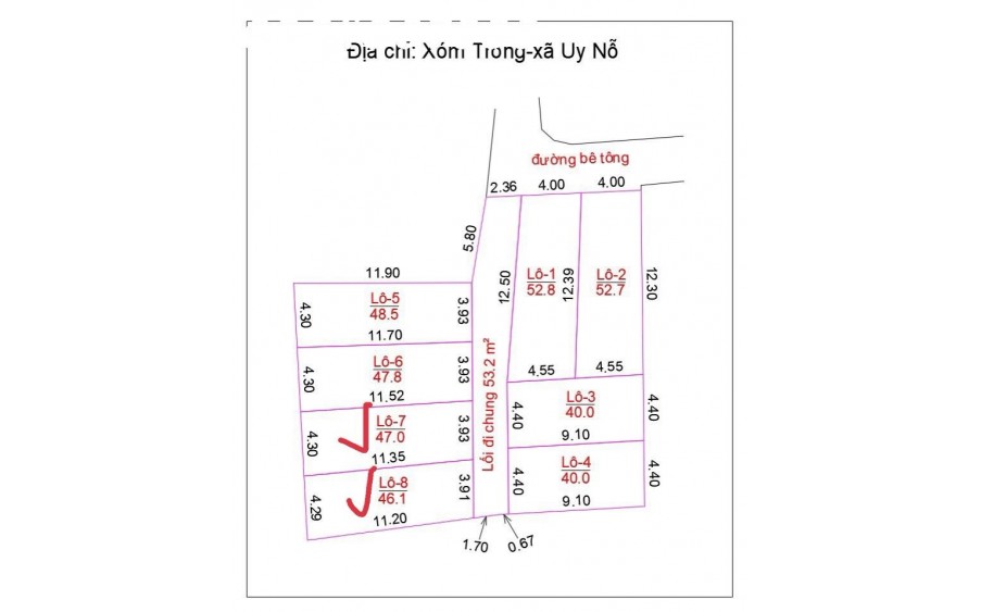 ĐẤT ĐẸP BÁN NHANH CHÍNH CHỦ : DIỆN TÍCH 47m, MẶT TIÊN 3,93m GIÁ 47TR
