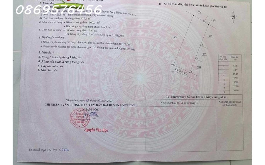 ĐẤT NỀN GIÁ SIÊU RẺ CHỈ 160TR SỞ HỮU 300 MÉT ĐẤT THỔ CƯ TẠI SÔNG HINH, PHÚ YÊN