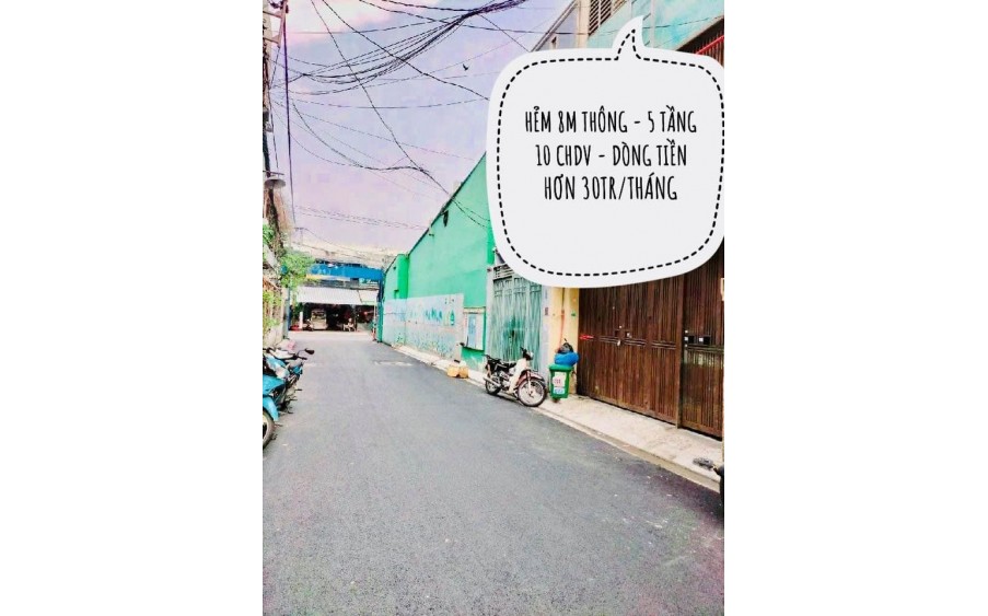 NGAY ĐHCT - GẦN AEON MALL - HẺM 7M SÁT MẶT TIỀN- DÒNG TIỀN HƠN 30TR - 5 TẦNG 10CHDV GIÁ NHỈNH 8TỶ