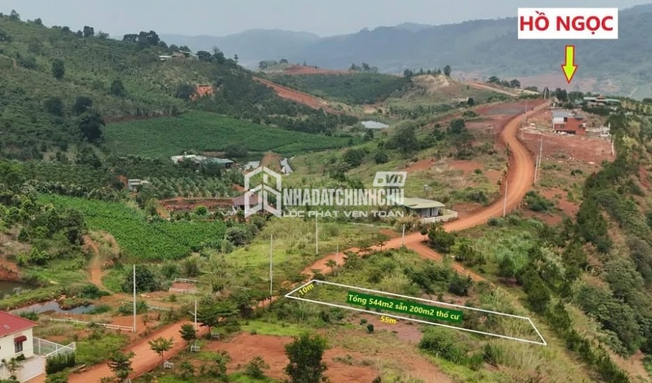 ĐẤT NỀN 540M² (200M² THỔ CƯ) – HỒ NGỌC, PHƯỜNG 2 BẢO LỘC