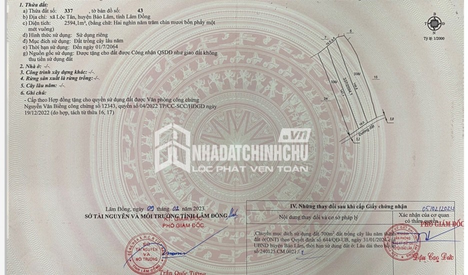 ĐẤT ĐỒI VIEW HỒ NGỌC 2.594M² (700M² THỔ CƯ)