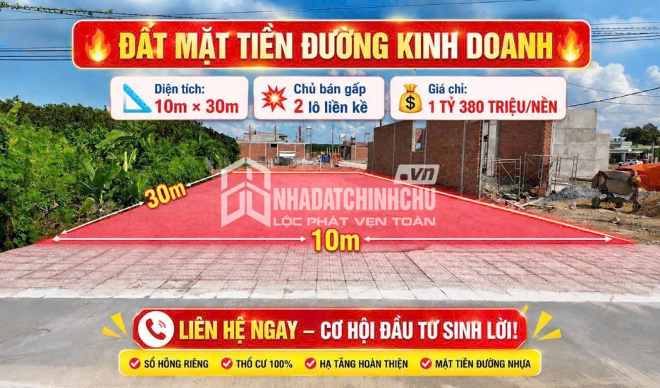 GIẢM MẠNH 200 TRIỆU – CƠ HỘI SỞ HỮU ĐẤT MẶT TIỀN KINH DOANH GIÁ TỐT