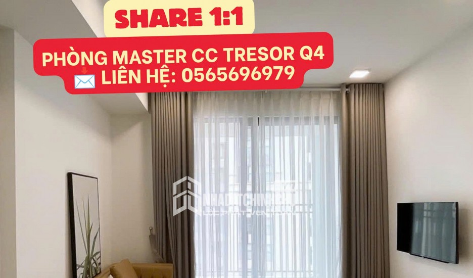 TÌM BẠN NỮ NHÂN VIÊN VĂN PHÒNG Ở GHÉP CĂN HỘ MASTER THE TRESOR QUẬN 4