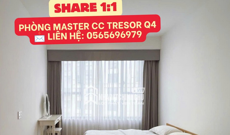 TÌM BẠN NỮ NHÂN VIÊN VĂN PHÒNG Ở GHÉP CĂN HỘ MASTER THE TRESOR QUẬN 4