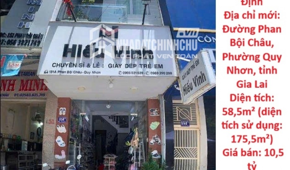 HOT HOT–CHÍNH CHỦ BÁN GẤP NHÀ MẶT TIỀN Đường Phan Bội Châu, P.Trần Hưng Đạo, TP.Quy Nhơn, Bình Định