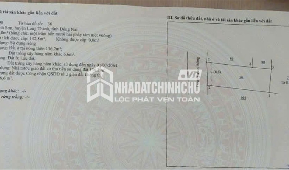 ĐẤT ĐẸP - ĐẦU TƯ LÀ SINH LỜI - Chính Chủ Bán Lô Đất Phường Long Thành, Đồng Nai