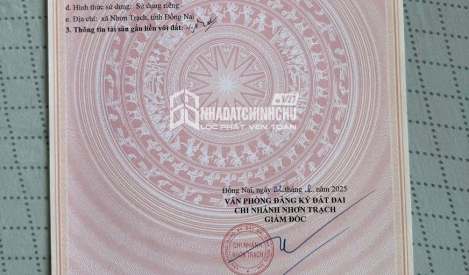ĐẤT ĐẸP- GIÁ TỐT BÁN NHANH LÔ ĐẤT ĐẦU TƯ LÀ SINH LỜI Xã Long Tân, Nhơn Trạch Đồng Nai