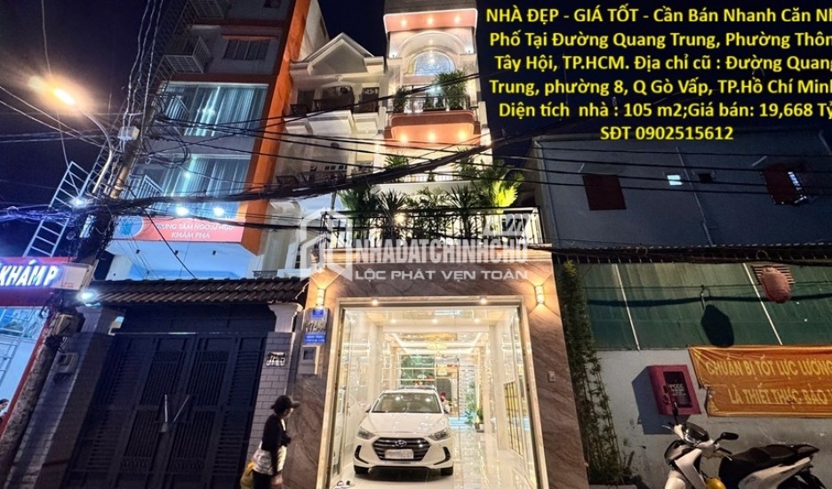 NHÀ ĐẸP - GIÁ TỐT - Cần Bán Nhanh Căn Nhà Phố Tại Đường Quang Trung, Phường Thông Tây Hội, TP.HCM.