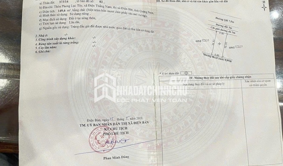CHÍNH CHỦ Cần Bán đất Phong Lục Tây – Phường An Thắng, Thành phố Đà Nẵng.