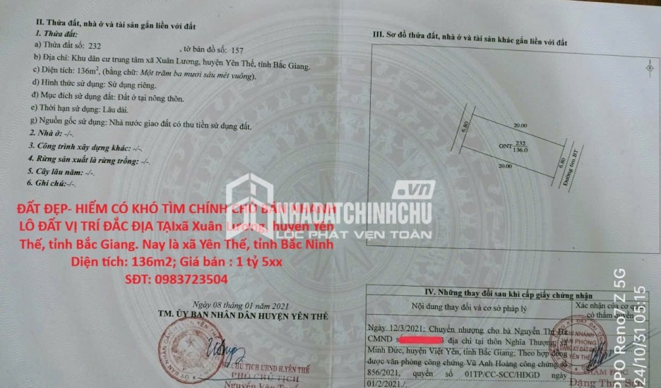 ĐẤT ĐẸP- HIẾM CÓ KHÓ TÌM CHÍNH CHỦ BÁN NHANH LÔ ĐẤT VỊ TRÍ ĐẮC ĐỊA TẠI huyện Yên Thế, tỉnh Bắc Giang