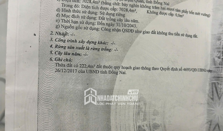 ĐẦU TƯ LÀ SINH LỜI - Chính Chủ Bán Nhà Đất Đường Hương Lộ 120, Xã Phú Tân, Định Quán, Đồng Nai