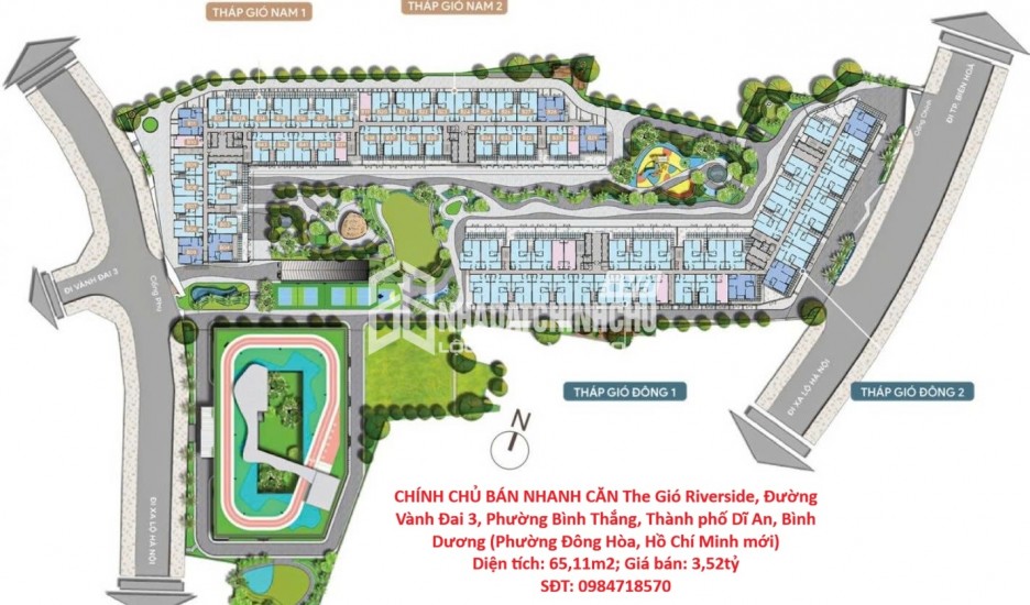 CHÍNH CHỦ BÁN NHANH CĂN THE GIÓ RIVERSIDE - THÁP GIÓ ĐÔNG Thành phố Dĩ An, Bình Dương