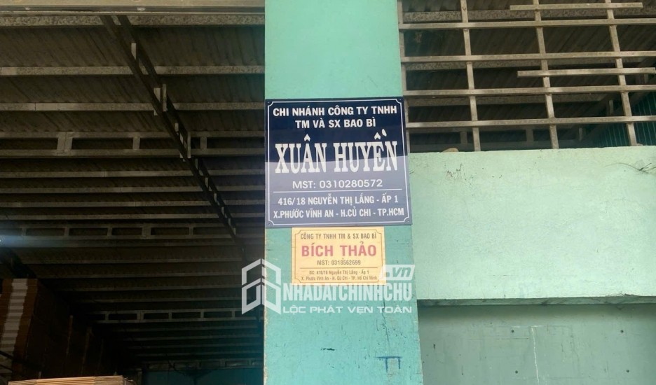 BÁN LÔ ĐẤT 2 MẶT TIỀN LỚN KÈM NHÀ XƯỞNG – DIỆN TÍCH 562,2 M² NGAY HUYỆN CỦ CHI