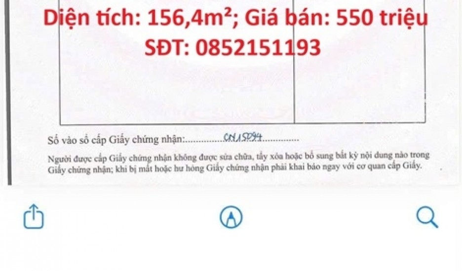 HOT HOT – CHÍNH CHỦ CẦN BÁN ĐẤT THỔ CƯ Xã Tu Vũ, huyện Thanh Thủy, tỉnh Phú Thọ