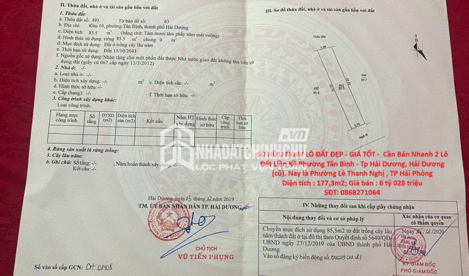 SỞ HỮU NGAY LÔ ĐẤT ĐẸP - GIÁ TỐT -  Cần Bán Nhanh 2 Lô Đất Liền Kề Vị Trí Tại Phường Tân Bình - Tp Hải Dương
