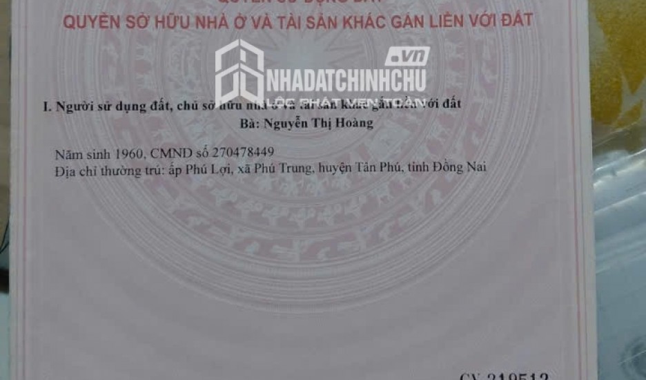 ĐẦU TƯ SINH LỜI - CHÍNH CHỦ Cần Bán Đất Nông Nghiệp Xã Phú Trung, H.Tân Phú, Đồng Nai