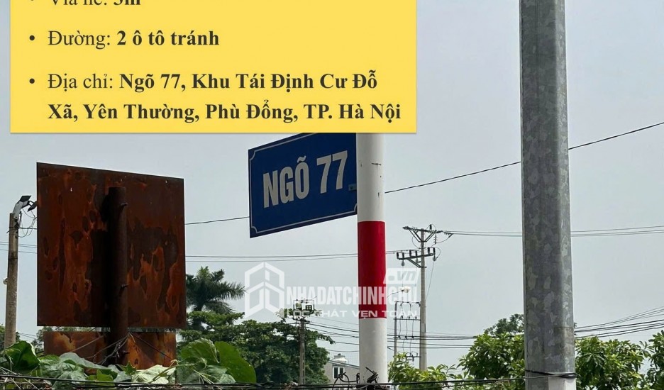 ĐẤT ĐẸP- GIÁ TỐT BÁN NHANH LÔ ĐẤT ĐẦU TƯ LÀ SINH LỜI TẠI Yên Thường Phù Đổng thành phố Hà Nội