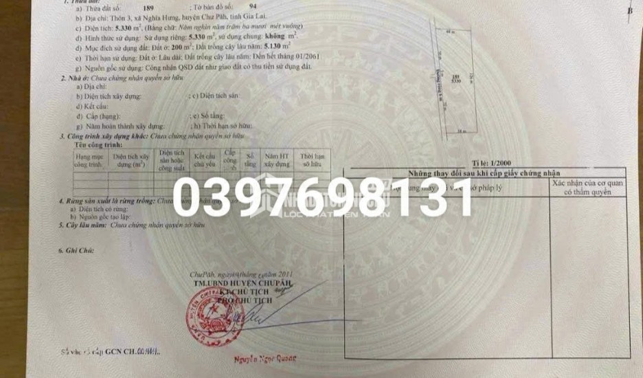 HOT HOT – CHÍNH CHỦ CẦN BÁN ĐẤT VIEW BIỂN HỒ Tại  THÔN NGHĨA HƯNG, NGHĨA HƯNG, CHƯ PĂH, GIA LAI