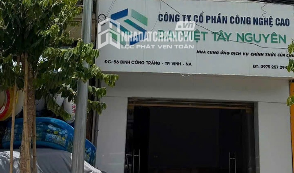 CHO THUÊ NHÀ 3 TẦNG MẶT TIỀN ĐƯỜNG ĐINH CÔNG TRÁNG – PHƯỜNG LÊ MAO, TP. VINH, NGHỆ AN