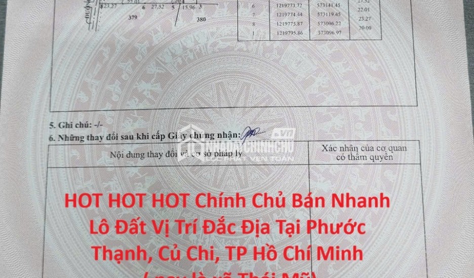 HOT HOT HOT Chính Chủ Bán Nhanh Lô Đất Vị Trí Đắc Địa Tại Phước Thạnh, Củ Chi, TP Hồ Chí Minh