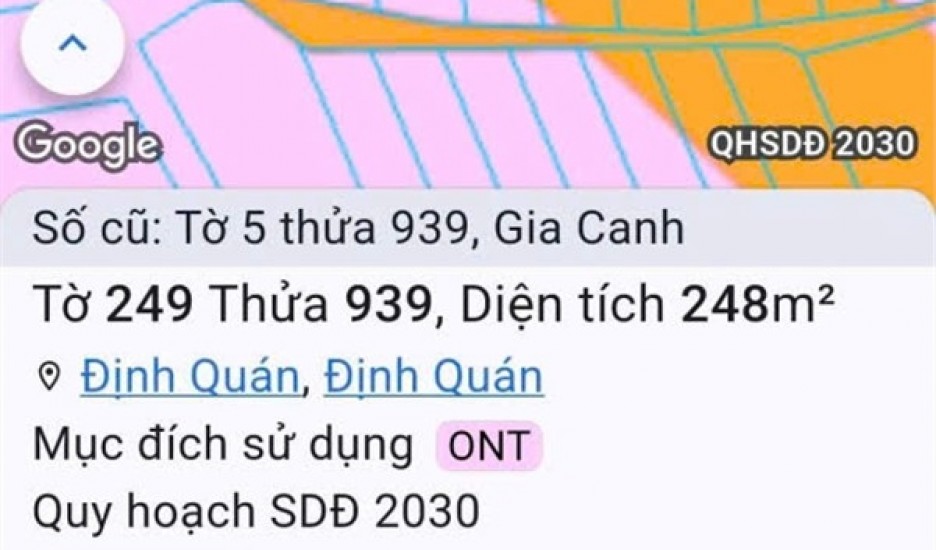 CƠ HỘI ĐẦU TƯ SINH LỜI - Chính Chủ Bán 3 Nền Đất full Thổ Cư Tại Xã Gia Canh, Định Quán, Đồng Nai