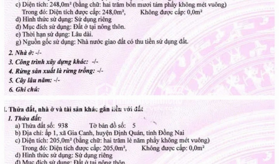 CƠ HỘI ĐẦU TƯ SINH LỜI - Chính Chủ Bán 3 Nền Đất full Thổ Cư Tại Xã Gia Canh, Định Quán, Đồng Nai