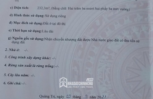 ĐẤT ĐẸP- GIÁ TỐT sở hữu ngay lô đất vị trí đắc địa tại thị xã Quảng Trị tỉnh Quảng Trị