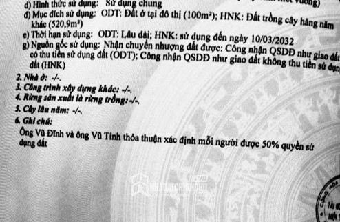 Chính chủ cần bán lô đất tại KP Hưng Thọ, P.Hưng Định, TP Thuận An, Bình Dương.