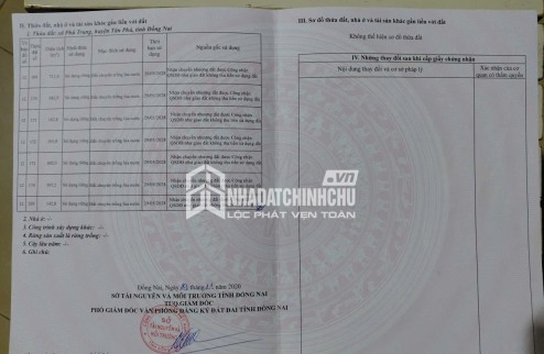 ĐẦU TƯ SINH LỜI - CHÍNH CHỦ Cần Bán Đất Nông Nghiệp Xã Phú Trung, H.Tân Phú, Đồng Nai