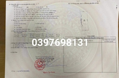 HOT HOT – CHÍNH CHỦ CẦN BÁN ĐẤT VIEW BIỂN HỒ Tại  THÔN NGHĨA HƯNG, NGHĨA HƯNG, CHƯ PĂH, GIA LAI