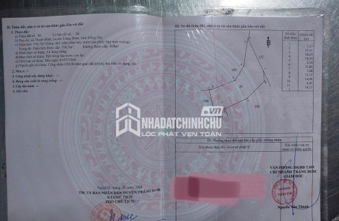 HOT HOT – CHÍNH CHỦ BÁN ĐẤT VƯỜN SẦU RIÊNG TẠI ẤP Trung Tâm, X.Thanh Bình, H.Trảng Bom, T.Đồng Nai