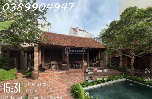 CHO THUÊ NHÀ VƯỜN PHỐ CỔ MẶT TIỀN ĐƯỜNG MẠC ĐỈNH CHI KHU BÀN CỜ TRUNG TÂM NHA TRANG – DIỆN TÍCH ĐẤT 312M² MẶT TIỀN KHỦNG 16,5M SÂN VƯỜN HỒ CẢNH QUAN