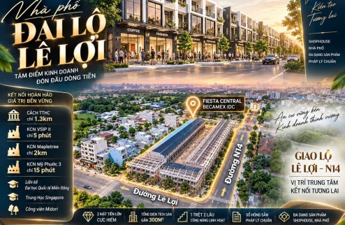 Bán Gấp Shophouse Tại Tp.Thủ Dầu Một Bình Dương 2 MT Kinh Doanh 288m2 Giá Đầu Tư Trả Trước 1.380 Tỉ Nhận Nhà.
