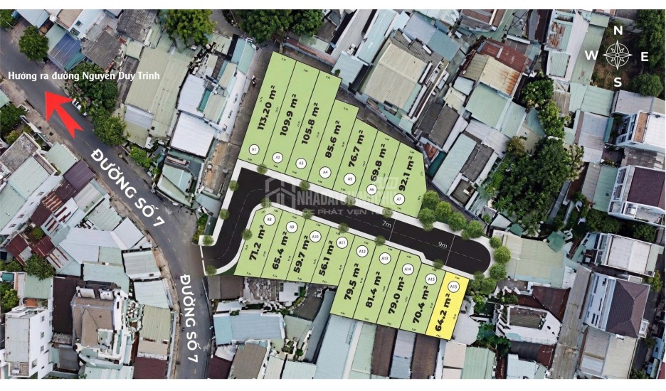 Đất nền biệt thự phố trên 100m2 tại Bình Trưng (Quận 2)- đường 7M thông Nguyễn Duy Trinh