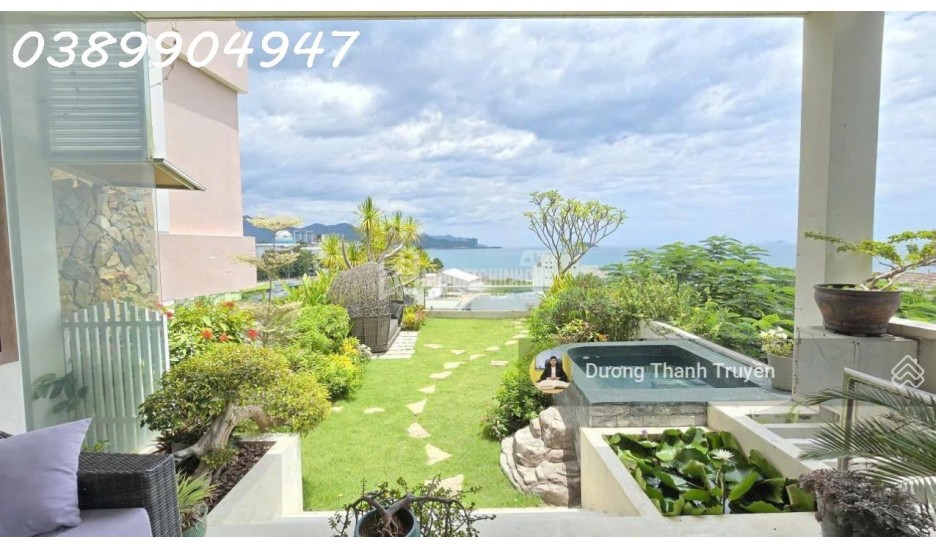 Bán biệt thự 4 tầng 2 mặt tiền view biển ngang hiếm 9,7m, cạnh Đại học Nha Trang, dòng tiền 70tr/th